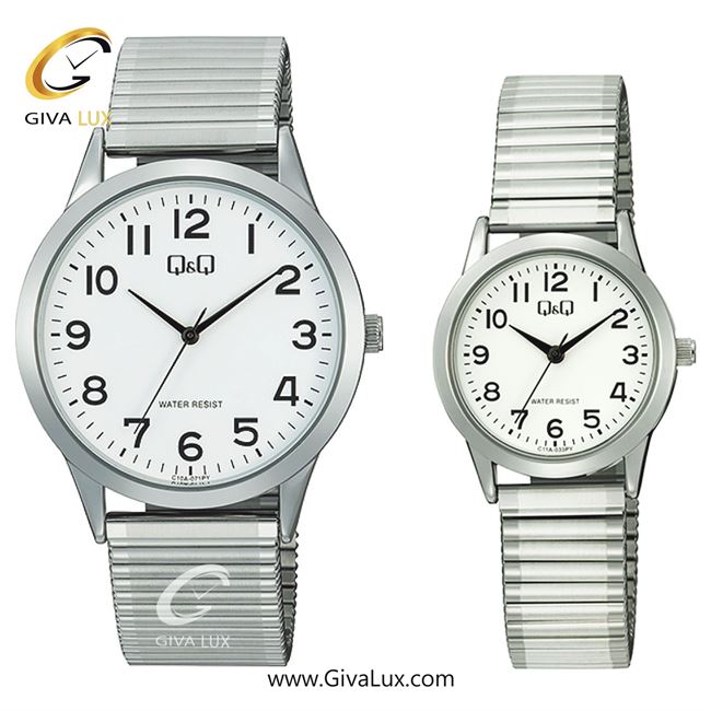 ساعت مچی اورجینال ست کیو اند کیو Q&Q نقره ای | نقره ای| سفید| کد رفرنس زنانه: C11A-033PY، مردانه: C10A-071PY